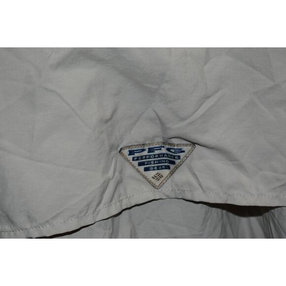 Columbia PFG Performance Fishing Gear Shirt Mens Size Large Tan Nylon Vented - Picture 5 of 9